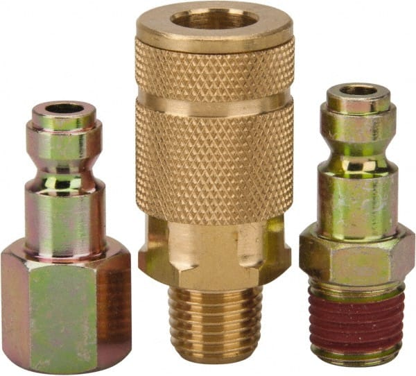 Value Collection - 3 Piece 1/4" Body 1/4 NPT 145 psi Tru-Flate Automotive Pneumatic Coupling Plug Set - All Tool & Supply