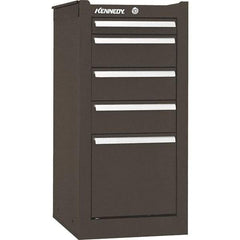 Kennedy - 5 Drawer Brown Side Cabinet - 13-5/8" Wide x 29" High x 20" Deep, Use with 29" Wide Roller Cabinet - All Tool & Supply