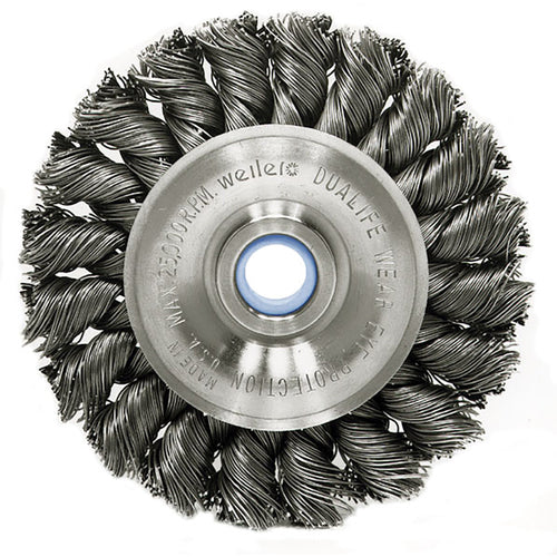 ‎3″ Standard Twist Knot Wire Wheel, .020″ Steel Fill, 1/2″-3/8″ Arbor Hole - All Tool & Supply