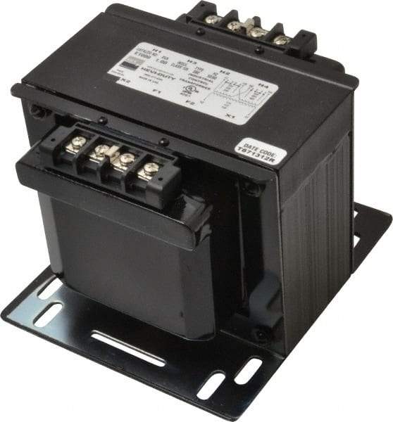 Sola/Hevi-Duty - 1 Phase, 1 kVA, Control Transformer - 2 Input, 1 Output Winding, 60, 50/60 at 220 V x 440 V, 50/60 at 230 V x 460 V Hz, 7.36 Inch Deep x 5.56 Inch High, 131°F Temp Rise - All Tool & Supply