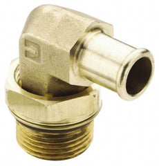 Parker - 7/8-14 Straight Thread Hose Barb x SAE Straight Thread 90° Male Elbow - 5/8" ID Hose, Brass - All Tool & Supply