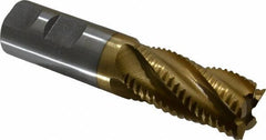 Interstate - 1" Diam, Coarse Pitch, 2" LOC, 5 Flute Cobalt Roughing Square End Mill - TiN Finish, 4-1/2" OAL, 1" Shank Diam, Single End - All Tool & Supply