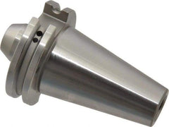 Accupro - CAT40 Taper Shank 3/8" Hole End Mill Holder/Adapter - 1" Nose Diam, 1.38" Projection, 5/8-11 Drawbar, Through-Spindle & DIN Flange Coolant - Exact Industrial Supply