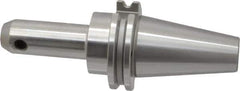 Accupro - CAT40 Taper Shank 3/8" Hole End Mill Holder/Adapter - 1" Nose Diam, 4" Projection, 5/8-11 Drawbar, Through-Spindle & DIN Flange Coolant - Exact Industrial Supply