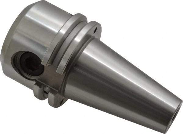 Accupro - CAT40 Taper Shank 1" Hole End Mill Holder/Adapter - 2-1/2" Nose Diam, 2" Projection, 5/8-11 Drawbar, Through-Spindle & DIN Flange Coolant - Exact Industrial Supply