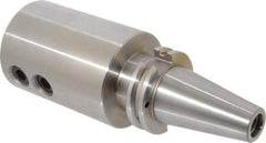 Accupro - CAT40 Taper Shank 1-1/2" Hole End Mill Holder/Adapter - 3" Nose Diam, 6" Projection, 5/8-11 Drawbar, Through-Spindle & DIN Flange Coolant - Exact Industrial Supply