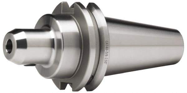 Accupro - CAT50 Taper Shank 7/16" Hole End Mill Holder/Adapter - 35mm Nose Diam, 2-1/2" Projection, Through-Spindle & DIN Flange Coolant - Exact Industrial Supply