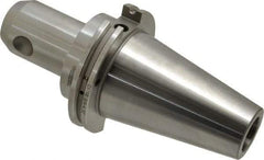 Accupro - CAT50 Taper Shank 3/4" Hole End Mill Holder/Adapter - 48mm Nose Diam, 4" Projection, Through-Spindle & DIN Flange Coolant - Exact Industrial Supply