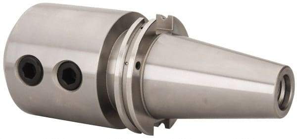 Accupro - CAT50 Taper Shank 2" Hole End Mill Holder/Adapter - 95mm Nose Diam, 5.37" Projection, 1-8 Drawbar, Through-Spindle & DIN Flange Coolant - Exact Industrial Supply