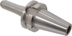 Accupro - BT40 Taper Shank 3/16" Hole End Mill Holder/Adapter - 3/4" Nose Diam, 4" Projection, M16x2.0 Drawbar, Through-Spindle & DIN Flange Coolant - Exact Industrial Supply