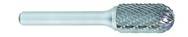 SC-7 -- 3/4 x 1 LOC x 1/4 Shank x 2 OAL Cylindrical Ball Nose Carbide Medium Tough Cut Burr - All Tool & Supply