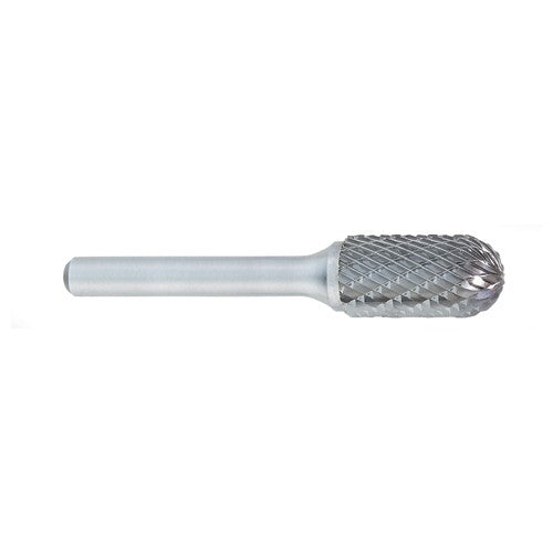 ‎SC-1 -1/4 × 5/8 LOC × 1/4 Shank × 2 OAL Cylindrical Ball Nose Carbide Medium Tough Cut Burr - All Tool & Supply