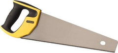 Stanley - 15" Steel Blade Fine Finish Saw - Ergonomic High Impact Polypropylene, Rubber Handle with Cushion Grip, 18-3/4" OAL - All Tool & Supply