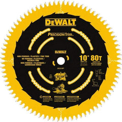 DeWALT - 10" Diam, 5/8" Arbor Hole Diam, 80 Tooth Wet & Dry Cut Saw Blade - Carbide-Tipped, Crosscut Action, Standard Round Arbor - All Tool & Supply