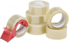 Ability One - 2" x 55 Yd Clear Hot Melt Adhesive Sealing Tape - Polypropylene Film Backing, 1.9 mil Thick - All Tool & Supply