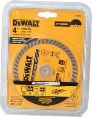 DeWALT - 4" Diam, 7/8" Arbor Hole Diam, Wet & Dry Cut Saw Blade - Diamond-Tipped, Standard Round Arbor - All Tool & Supply