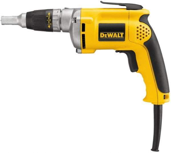 DeWALT - Pistol Grip Handle, 4,000 RPM, 81 In/Lb Torque, Electric Screwdriver - 1/4" Bit Holder, 120 Volts, 6.3 Amps - All Tool & Supply