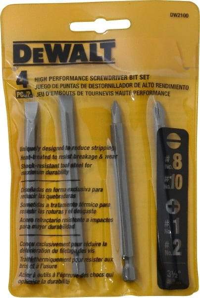 DeWALT - 4 Piece, Bit Set - Phillips, Slotted Point - All Tool & Supply