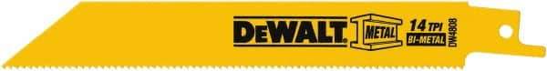 DeWALT - Bi-Metal Reciprocating Saw Blade - Straight Profile, 14 TPI, Toothed Edge - All Tool & Supply