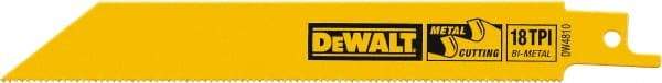 DeWALT - Bi-Metal Reciprocating Saw Blade - Straight Profile, 18 TPI, Toothed Edge - All Tool & Supply