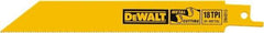 DeWALT - Bi-Metal Reciprocating Saw Blade - Straight Profile, 18 TPI, Toothed Edge - All Tool & Supply