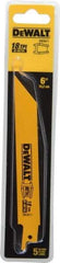 DeWALT - 6" Long x 3/4" Thick, Bi-Metal Reciprocating Saw Blade - Straight Profile, 18 TPI, Toothed Edge, Universal Shank - All Tool & Supply