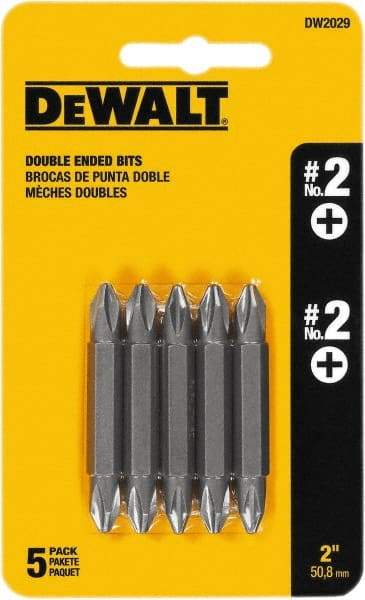 DeWALT - #2, Reversible Phillips Screwdriver Pack Standard Bit - 1/4" Drive, 2" OAL - All Tool & Supply