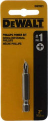 DeWALT - #1 Phillips Screwdriver Bit - 1/4" Hex Drive, 2" OAL - All Tool & Supply