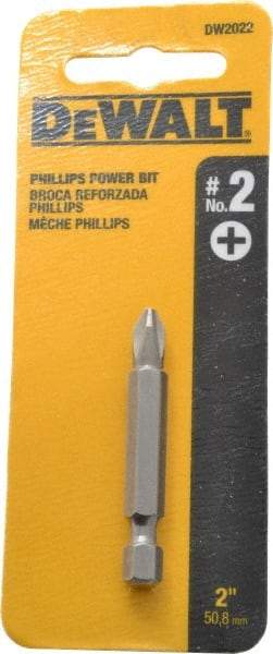 DeWALT - #2 Phillips Screwdriver Bit - 1/4" Hex Drive, 2" OAL - All Tool & Supply