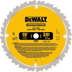 DeWALT - 10" Diam, 24 Tooth Wet & Dry Cut Saw Blade - Carbide-Tipped, Standard Round Arbor - All Tool & Supply