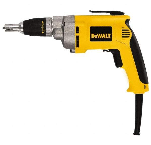 DeWALT - Pistol Grip Handle, 2,500 RPM, 132 In/Lb Torque, Electric Screwdriver - 1/4" Bit Holder, 120 Volts, 6.5 Amps - All Tool & Supply