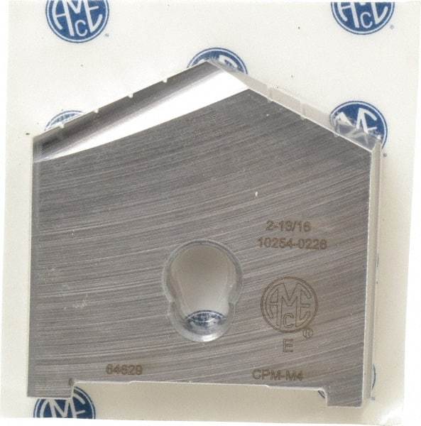 Allied Machine and Engineering - 2-13/16" Diam x 7/16" Thick, Seat Code E, 130° Included Angle Spade Drill Insert - Uncoated Powdered Metal, Powdered Metal, Series E - All Tool & Supply