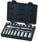 21 Piece - 3/8" Drive - 6 & 12 Point - Socket & Ratchet Set SAE - All Tool & Supply