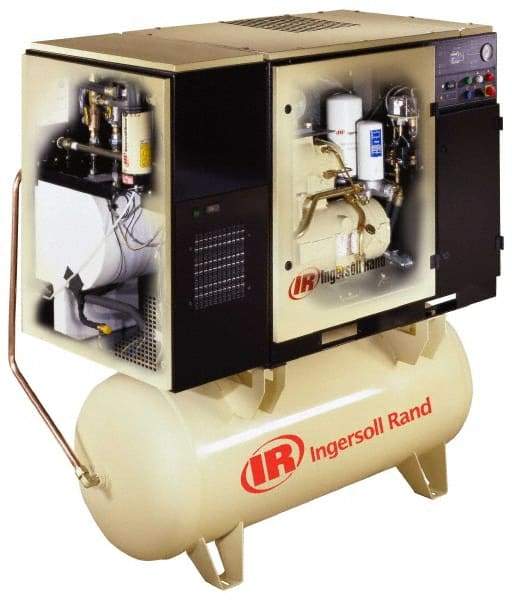 Ingersoll-Rand - 15 hp, 120 Gal Stationary Electric Rotary Screw Air Compressor - Three Phase, 150 Max psi, 50 CFM, 460 Volt - All Tool & Supply