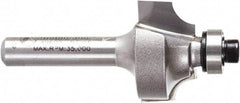 Amana Tool - 7/8" Cut Diam, 1/2" Length of Cut, 2 Flute Beading Edge Profile Router Bit - Carbide-Tipped, 1/4" Shank Diam, 2" OAL, Uncoated - All Tool & Supply