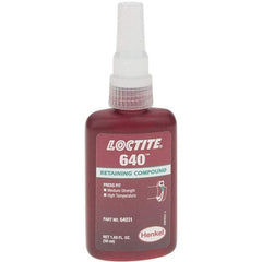 Loctite - 50 mL Bottle, Green, High Strength Liquid Retaining Compound - Series 640, 24 hr Full Cure Time - All Tool & Supply