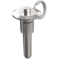 12 mm Pin Diameter, 20 mm Grip Length, Heavy Duty Button Handle Kwik-Lok Pin, Stainless Steel