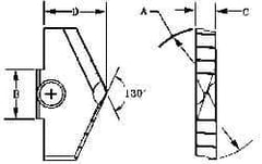 Allied Machine and Engineering - 3-13/32" Diam x 1/2" Thick, Seat Code F, 130° Included Angle Spade Drill Insert - TiN Coated, High Speed Steel, Series F - All Tool & Supply