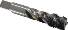 OSG - 1-8 UNC 4 Flute 3B Modified Bottoming Spiral Flute Tap - Vanadium High Speed Steel, TiCN Finish, 5-1/8" OAL, Right Hand Flute, Right Hand Thread, H4, Series EXOTAP VA3 - Exact Industrial Supply