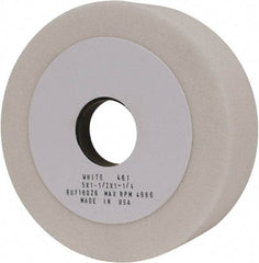 Grier Abrasives - 5" Diam, 1-1/4" Hole Size, 1-1/2" Overall Thickness, 46 Grit, Type 6 Tool & Cutter Grinding Wheel - Coarse Grade, Aluminum Oxide, J Hardness, Vitrified Bond, 4,966 RPM - All Tool & Supply