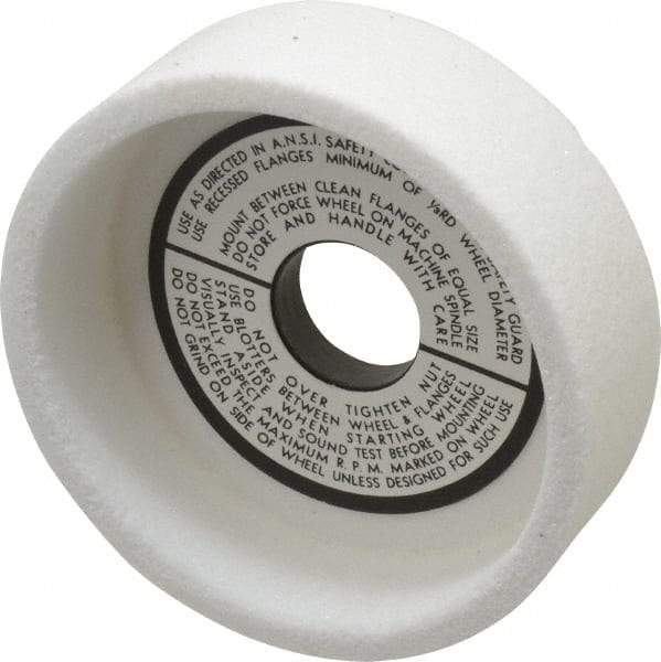 Grier Abrasives - 5" Diam, 1-1/4" Hole Size, 1-1/2" Overall Thickness, 60 Grit, Type 6 Tool & Cutter Grinding Wheel - Medium Grade, Aluminum Oxide, H Hardness, Vitrified Bond, 4,966 RPM - All Tool & Supply