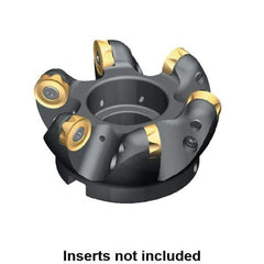 Kennametal - 2" Cut Diam, 1/2" Max Depth, 3/4" Arbor Hole, 3 Inserts, KSRM RCGT 86 Insert Style, Indexable Copy Face Mill - 15,500 Max RPM, 2" High, Through Coolant, Series KSRM - All Tool & Supply