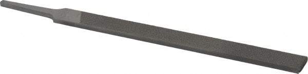 Nicholson - 8" Long, Second Cut, Flat American-Pattern File - Double Cut, 13/64" Overall Thickness, Tang - All Tool & Supply