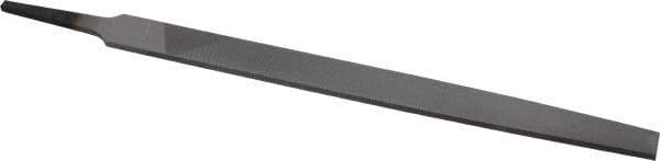 Nicholson - 8" Long, Smooth Cut, Flat American-Pattern File - Double Cut, 13/64" Overall Thickness, Tang - All Tool & Supply