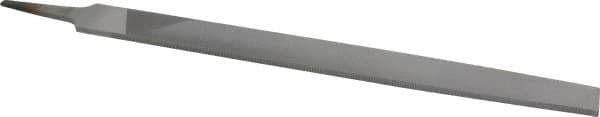 Nicholson - 14" Long, Smooth Cut, Flat American-Pattern File - Double Cut, 7/32" Overall Thickness, Tang - All Tool & Supply