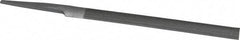 Nicholson - 4" Long, Second Cut, Half Round American-Pattern File - Single, Double Cut, 9/64" Overall Thickness, Tang - All Tool & Supply