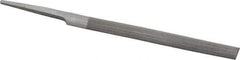 Nicholson - 4" Long, Smooth Cut, Half Round American-Pattern File - Single, Double Cut, 9/64" Overall Thickness, Tang - All Tool & Supply