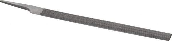 Nicholson - 8" Long, Second Cut, Half Round American-Pattern File - Double Cut, 7/32" Overall Thickness, Tang - All Tool & Supply