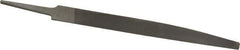 Nicholson - 6" Long, Smooth Cut, Knife American-Pattern File - Double Cut, 5/32" Overall Thickness, Tang - All Tool & Supply