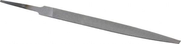 Nicholson - 6" Long, Smooth Cut, Warding American-Pattern File - Double Cut, 5/64" Overall Thickness, Tang - All Tool & Supply